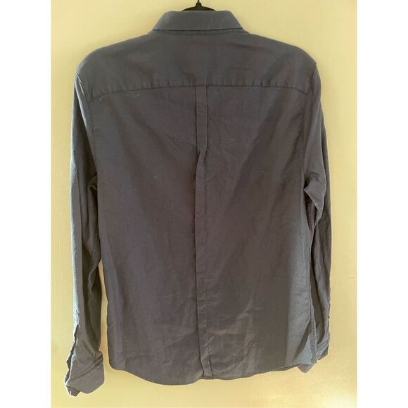 SUPERDRY Button Down Shirt-Blue Streetwear Long Sleeve Slim Fit Mens EUC Large - Picture 8 of 8